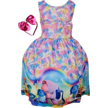 Imagem de Vestido De Festa Luxo Infantil Meninas Tiara Divertidamente - Pingo de