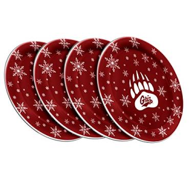 Imagem de Prato de plástico Montana Snowflake - Pacote com 4