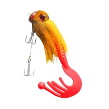 Imagem de harayaa Isca de pesca artificial para água salgada, isca de rato de água doce, prática, realista, biônica, 3D, aparelhos de pesca, pesca em alto mar, barco, Amarelo