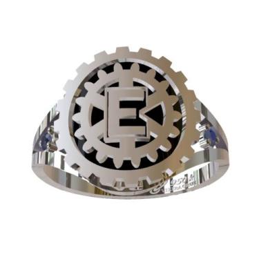 Imagem de Anel De Formatura De Engenharia Mecânica Em Prata 950k - Vieira Cruz J