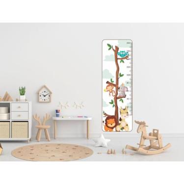 Imagem de adesivo de parede régua de crescimento safari animais - adesivos kigru
