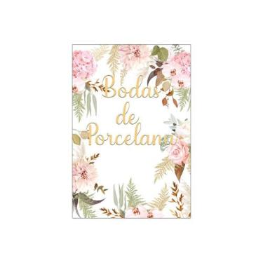 Imagem de Painel De Festa Vertical 1,50 x 2,20 - Flores Bodas de Porcelana Elega