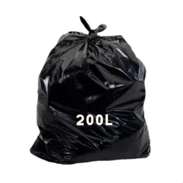 Imagem de Saco de Lixo Preto 200 Litros com 100 unidades suporta 20 kg - Sunset