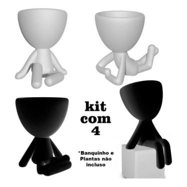 Imagem de 4 Vasinhos Decorativos Bob Robert Plant Para Suculentas - MarxGreg 3D