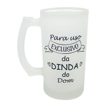 Imagem de Caneca Vidro Jateado Chopp Mimo para Uso Exclusivo da Dinda - GMH
