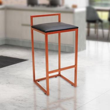 Imagem de Banco Banqueta Industrial 65cm Cobre - METALAÇO