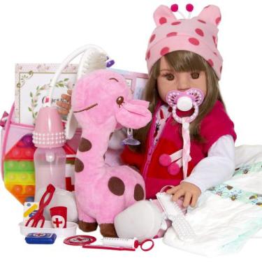 Imagem de Bebê Reborn na Magazine Luiza Com Cabelo Castanho - Cegonha Reborn Dol
