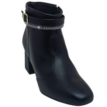 Imagem de Bota Beira Rio Feminina Coturno Salto Casual Napa Genebra, Preto, 36