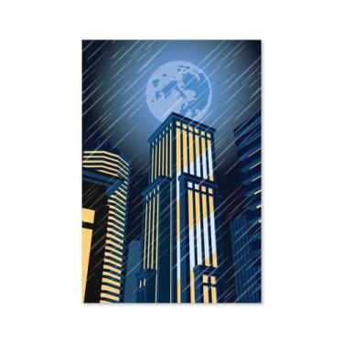 Imagem de Placa Decorativa Super Heróis Geek Azul Lua MDF 30x40cm - Quartinhos