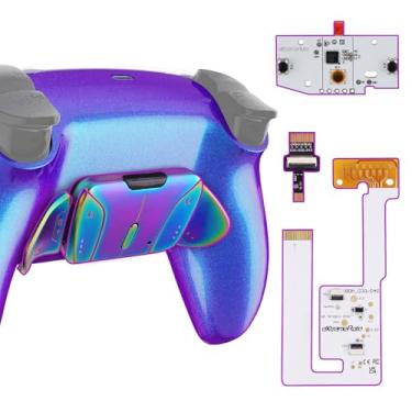 Imagem de eXtremeRate Programmable Real Metal Buttons RMB RISE4 V3 Remap Kit for PS5 Controller BDM-030 040 050, Upgrade Board Redesigned Chameleon Purple Blue Bottom Shell 4 Back Buttons Set for PS5 Controller