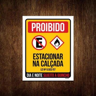 Imagem de Placa Proibido Estacionar 18x23 - Poliestireno