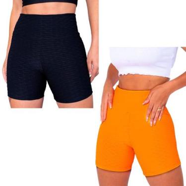 Imagem de Kit 2 Shorts Bolha Feminino Academia Suplex Básico Fitness - Donna Mar