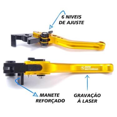 Imagem de Manete Esportivo Reforçado Gravado A Laser BMW Enduro Megamoto K1200r 