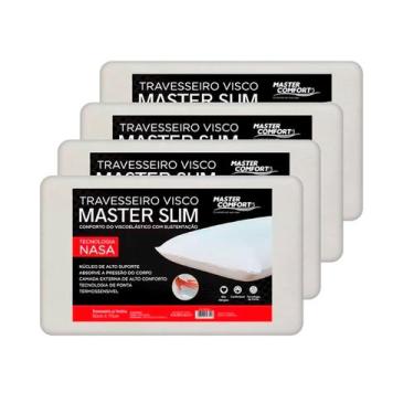 Imagem de Kit 4 Travesseiros Nasa Viscoelástico Slim Conforto e Suporte Anatômic