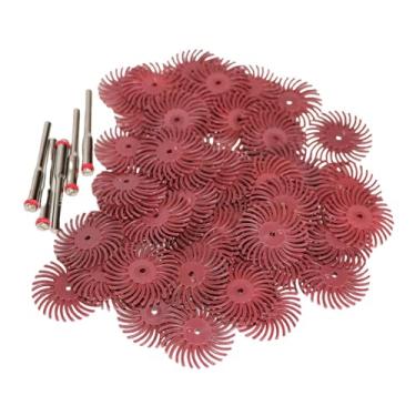 Imagem de Kit de disco de cerdas radiais de 1 polegada, escova abrasiva, 1/8" 3, haste de 2,35 mm, roda de polimento detalhada para acessórios de ferramentas rotativas, 50 peças P220, haste de 3 mm