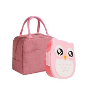 Imagem de Kit Volta Às Aulas Mini Mala Térmica + Lancheira Coruja Infantil - Fam