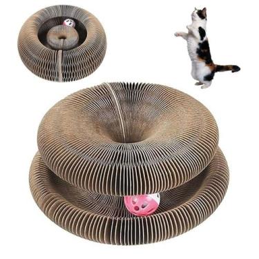 Imagem de Arranhador Magico Felino Gato Pet Brinquedo Guizo Bola Multi Formas Do