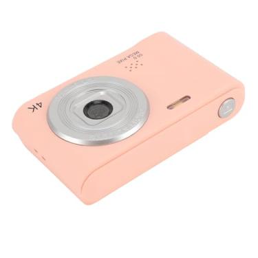Imagem de Câmera Compacta, Estabilização Eletrônica de Imagem Câmera Digital Frontal e Traseira de Lente Dupla HD de 50 MP Com tripé para Gravação (Rosa)