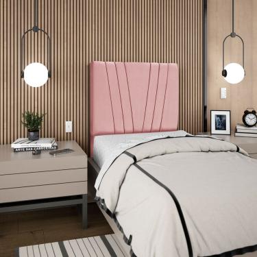 Imagem de Cabeceira Para Cama Box Solteiro Carla 90cm Suede Rosa
