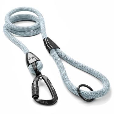 Imagem de MADE TO ROAM Coleira Explorer Premium - Coleira de corda de escalada com mosquetão de alumínio de aviação automática - Alaska Daybreak, 1,2 m