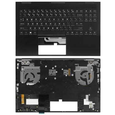 Imagem de M00667-001 Apoio de mão superior de substituição para HP OMEN 15-EK 15-EN 15Z-EN100 15-EN0013dx 15-EK0013dx 15-EK1013dx RGB teclado retroiluminado Touchpad preto