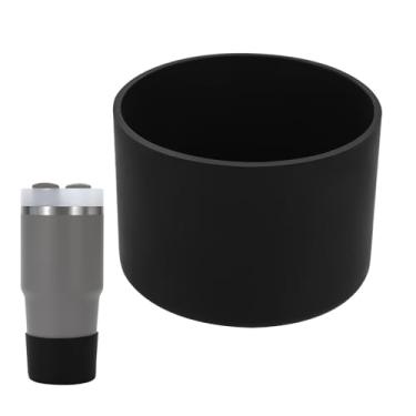 Imagem de kapiado Bota para copos Stanley de 400 ml, bota de silicone para Stanley Quencher 400 ml, acessório protetor inferior para copo Stanley de 400 ml (preto, 400 g)