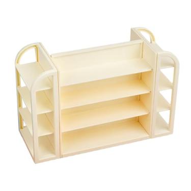 Imagem de Amagogo Prateleiras para casa de bonecas Suporte para móveis em miniatura para casa de bonecas Decoração para mesa de areia Expositor de bebidas em miniatura, Bege