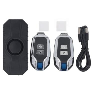 Imagem de Alarme de Bicicleta Sem Fio Com 2pcs Remoto, de Alarme Anti-roubo Recarregável de 115dB, Sensor de Movimento de Vibração, IP55 à Prova D'água, para Motocicleta de Bicicleta