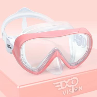 Imagem de EXP VISION Máscara de Mergulho Infantil com Snorkel, Óculos de Natação Antiembaçantes com Proteção Nasal para Mergulho com Snorkel E Natação (Rosa Claro)