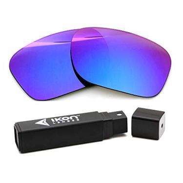 Imagem de IKON LENSES Lentes de reposição para óculos de sol Oakley Sylas de 57 mm (Polarizado) (Espelho violeta)