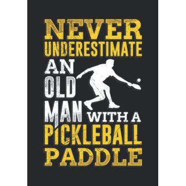 Imagem de Notizbuch A5 dotted, gepunktet, punktiert mit Softcover Design: Alter Mann beim Pickleball lustiger Spruch Dink Pickleball: 120 dotted (Punktgitter) DIN A5 Seiten
