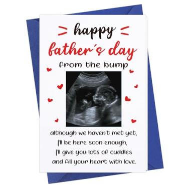 Imagem de FaCraft Cartão engraçado do primeiro dia dos pais para pai de bebê filha filho esposa feliz 1º dia dos pais da colisão cartão de foto inserir primeiro cartão de presente do dia dos pais para pai da primeira viagem novo pai pai pai