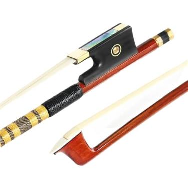 Imagem de Arco de violino jacarandá brasileiro tamanho 4/4 peças de violino de crina natural acessórios arco de ébano Arco violino prático