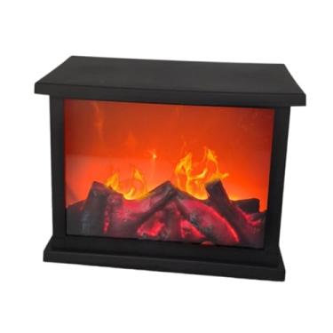 Imagem de Bothyi Decoração de mesa para sala de estar com luz de lareira Lareira portátil com LED piscando Decorativo Pátio Festas Decoração de quarto
