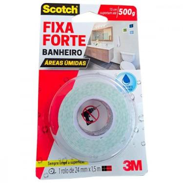 Imagem de Fita Dupla Face 3M Fixa Forte Banheiro 24Mm X 1,5M - 500G