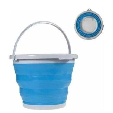 Imagem de Balde Retrátil P/ Limpeza Sanfonado Silicone 5l Pequeno - NS