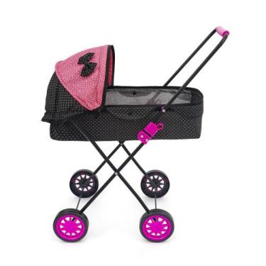 Imagem de Carrinho de Boneca Veneza 79cm Alt Bebe Reborn - SAG TOYS, Preto, Pink