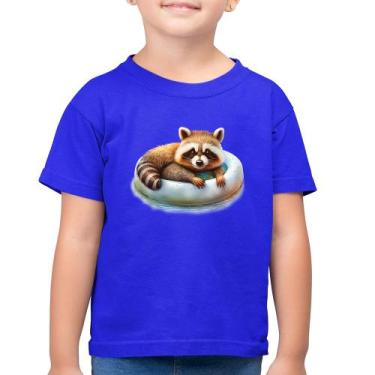Imagem de Camiseta Algodão Infantil Panda Vermelho Relaxando Na Piscina - Foca n