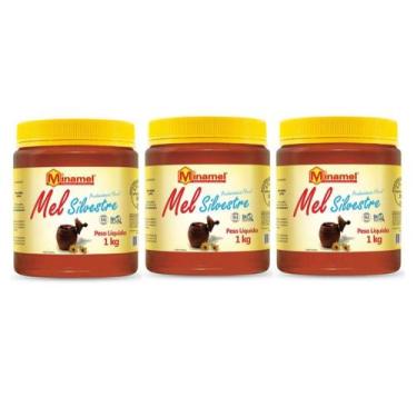 Imagem de Mel Silvestre - Minamel - 3 Pote De 1kg Total 3 Kg