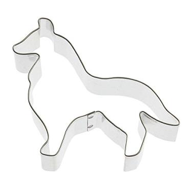 Imagem de Cortador de biscoito para cachorro Collie 12 cm – Cortadores de biscoito de alce – Placa de latão de aço – B833