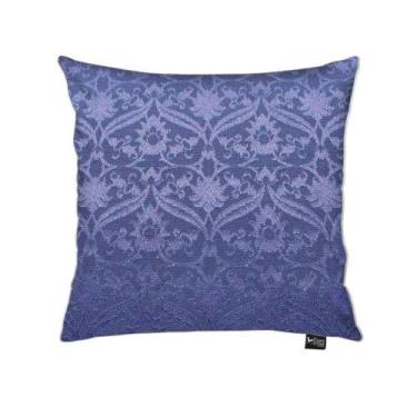 Imagem de Capa Para Almofada Tecido Linho Floral Azul Marinho A45 - DROSSI