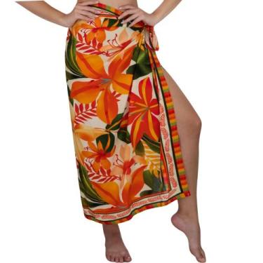 Imagem de Canga Linda em Viscose Estampada Moderna para Saída De Praia e Piscina