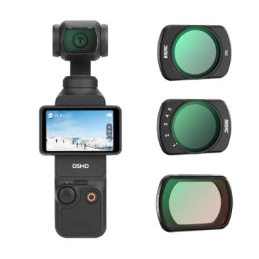 Imagem de BRDRC Conjunto de filtros Pocket 3 ND CPL, pacote com 3 - CPL + filtro de névoa preta 1/4 + filtro de lente magnética ND2-32 para DJI Osmo Pocket 3 Creator Combo acessórios de câmera - Pode ser