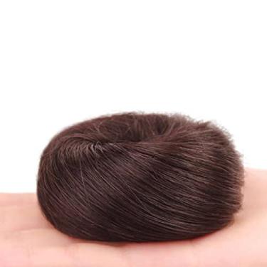 Imagem de Lindo Coque de Cabelo Desarrumado Coque de Cabelo Liso Para Mulheres Extensões de Cabelo Preto Coque Rabo de Cavalo Curto Extensões de Cabelo Cabelo Humano Real Liso Ajustável