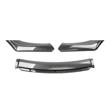 Imagem de 3PCS compatível com novo estilo de carro pára-choque dianteiro lábio corpo kit spoiler divisor fibra de carbono tira decorativa pára-choque canard lábio divisor universal(Carbon fiber (BLACK))