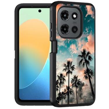 Imagem de FQTBCEARI Capa para Motorola Moto G 5G 2025 / Moto G Play 5G 2025, capa protetora de corpo inteiro à prova de choque de grau militar para Moto G 5G 2025, palmeira