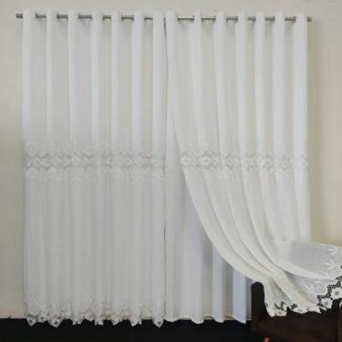 Imagem de Cortina Gripir Forrada Luxo Para Bastão 5,00x2,60 - Salvatex, Branco