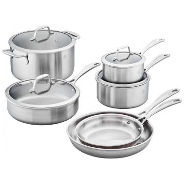 Imagem de Conjunto de Panelas com 3 Camadas de Aço Inoxidável 10 Peças, ZWILLING