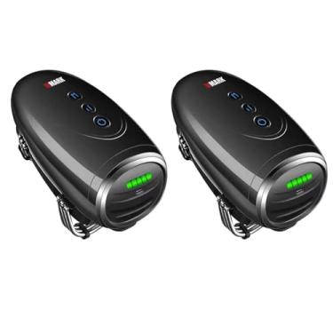 Imagem de WMARK Massageador de barbeiro/massageador portátil sem fio, carregador de pescoço/pernas/mão/massageador facial, 2 nós de massagem 2600 AMH, (2 pacotes preto)