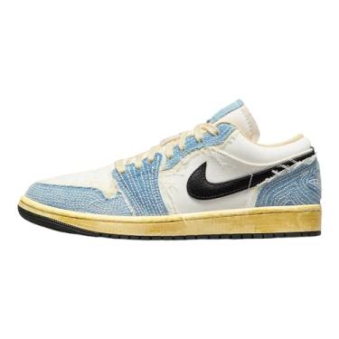 Imagem de Nike Tênis masculino Air Jordan 1 Low, Ardósia cinza/preto - marfim pálido, 7.5